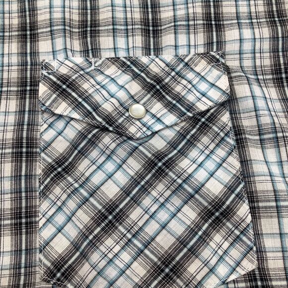 Wrangler Mens Long Sleeve Pearl Snap Shirt Plaid Size 3XL - Picture 4 of 6